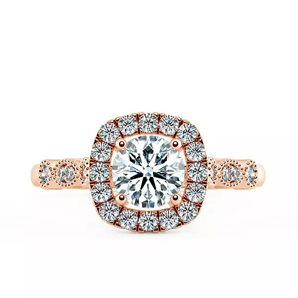 Halo Cushion Engagement Ring with Eternity Band NCH2401 2